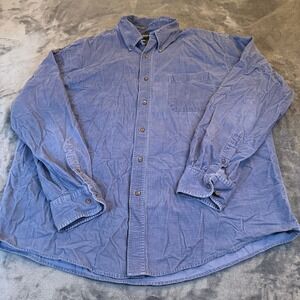 Sonoma Iowa Cyclones Blue Corduroy Button Up Shirt Long Sleeve Mens Extra Large